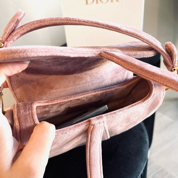 NEW IN BOX Authentic Dior Mini Saddle Bag Velvet with Crystal Rare - Picture 7 of 10